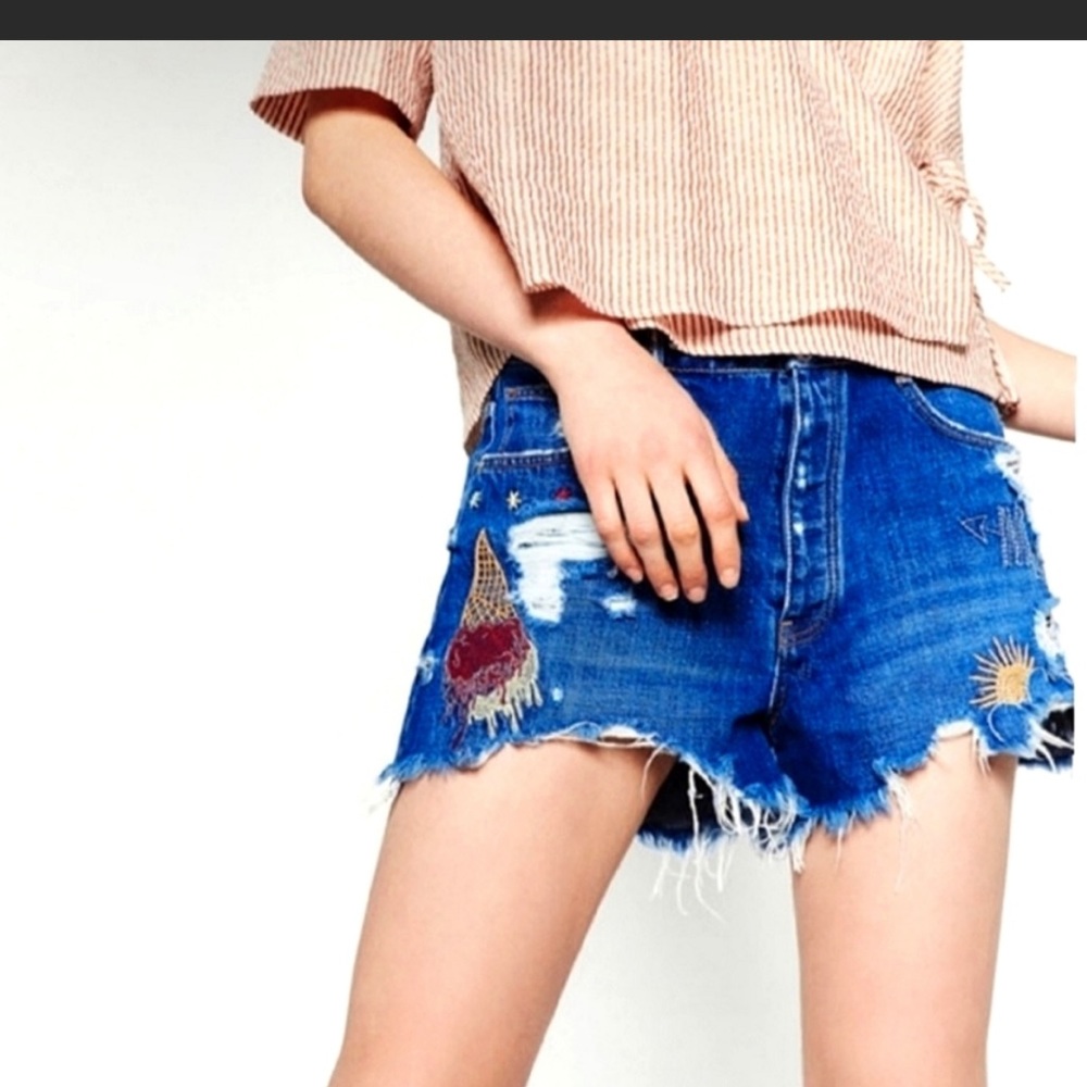 Zara embroidered shorts